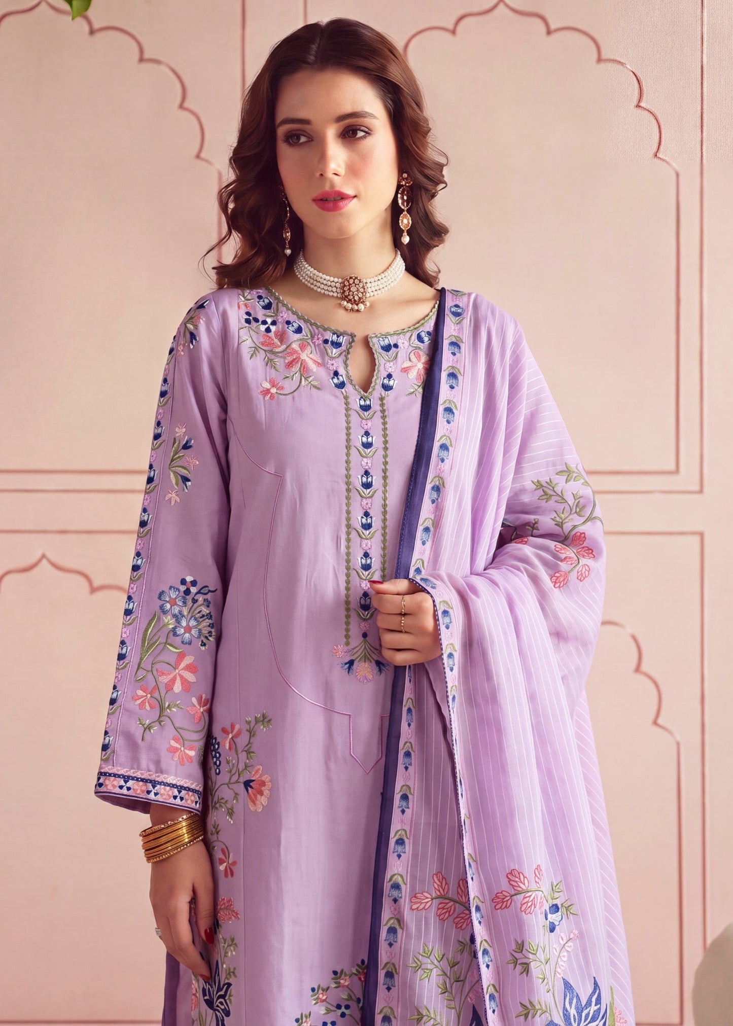 Trending Heathered Lilac Lawn Suit Online in Sri Lanka India Australia