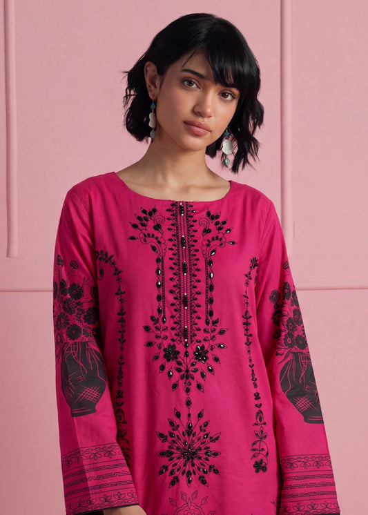 Trending Hot Pink Lawn Kaftan Online in Sri Lanka India Australia