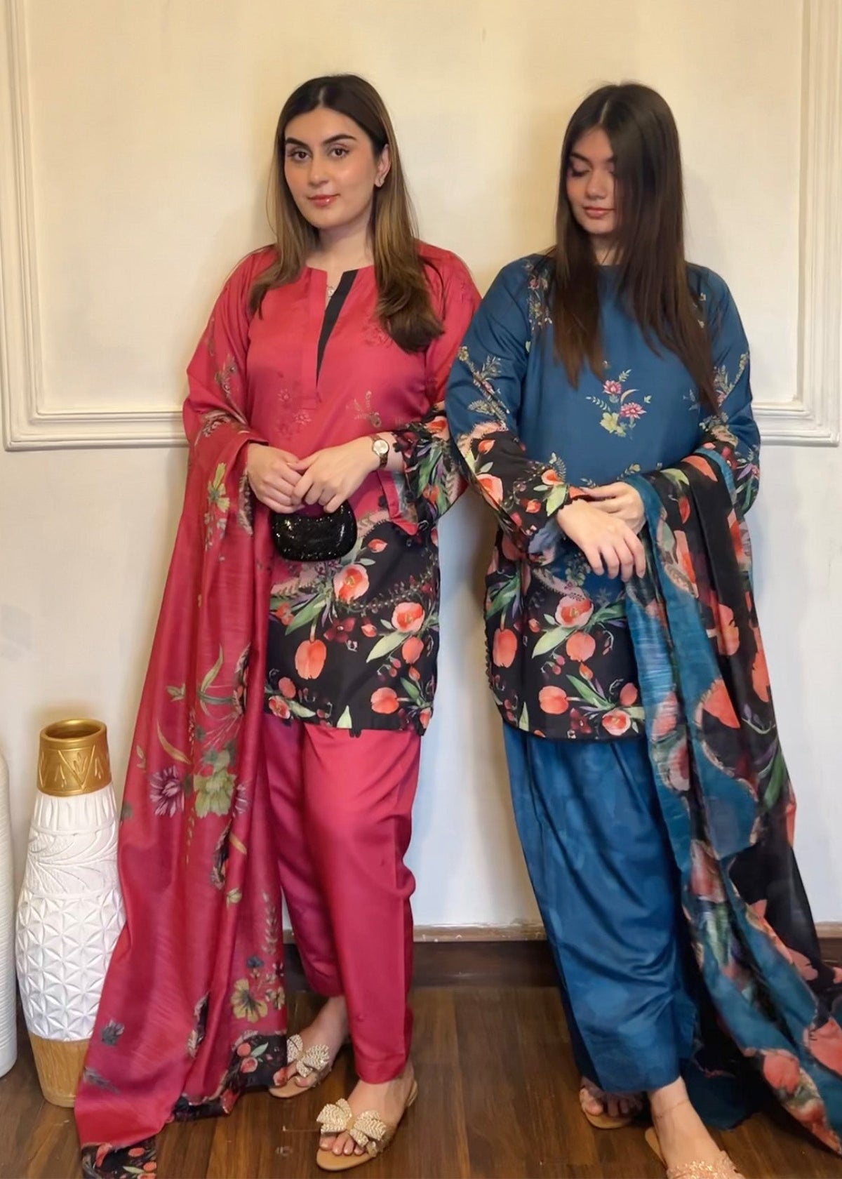 Trending Multi Color Silk Lawn Salwar Kameez Online in KSA Riyadh Saudi Arabia Oman Bahrain Qatar