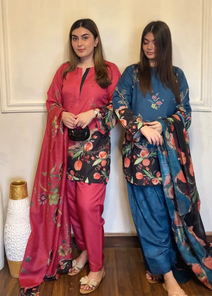 Trending Multi Color Silk Lawn Salwar Kameez Online in KSA Riyadh Saudi Arabia Oman Bahrain Qatar