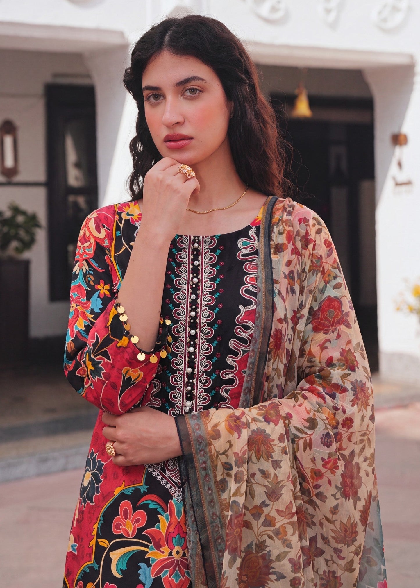 Trending Multi Lawn Suit with Dupatta Online in Sri Lanka India Australia