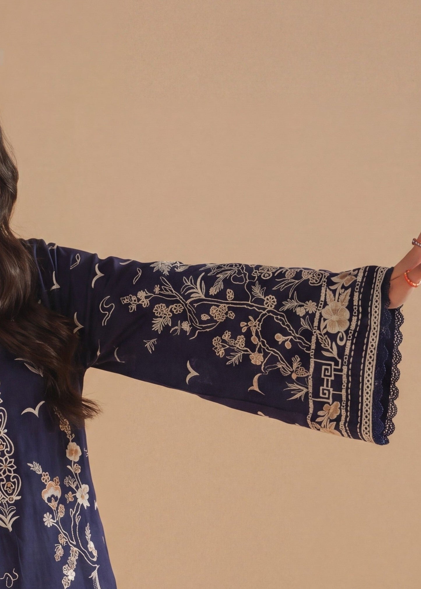 Trending Navy Blue Lawn Kurta Set Online in Sri Lanka India Australia