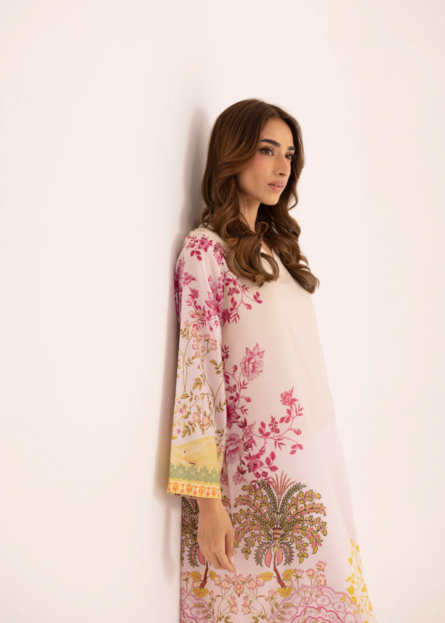 Trending Pink Printed Kaftan Top Online in Dubai DXB UAE Abudhabi Meena Bazaar