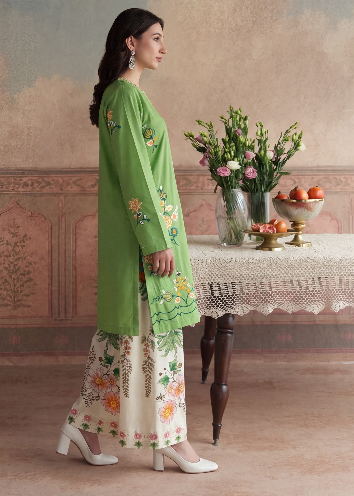 Trending Sea Green Lawn Kurta Pajama Online in Sri Lanka India Australia
