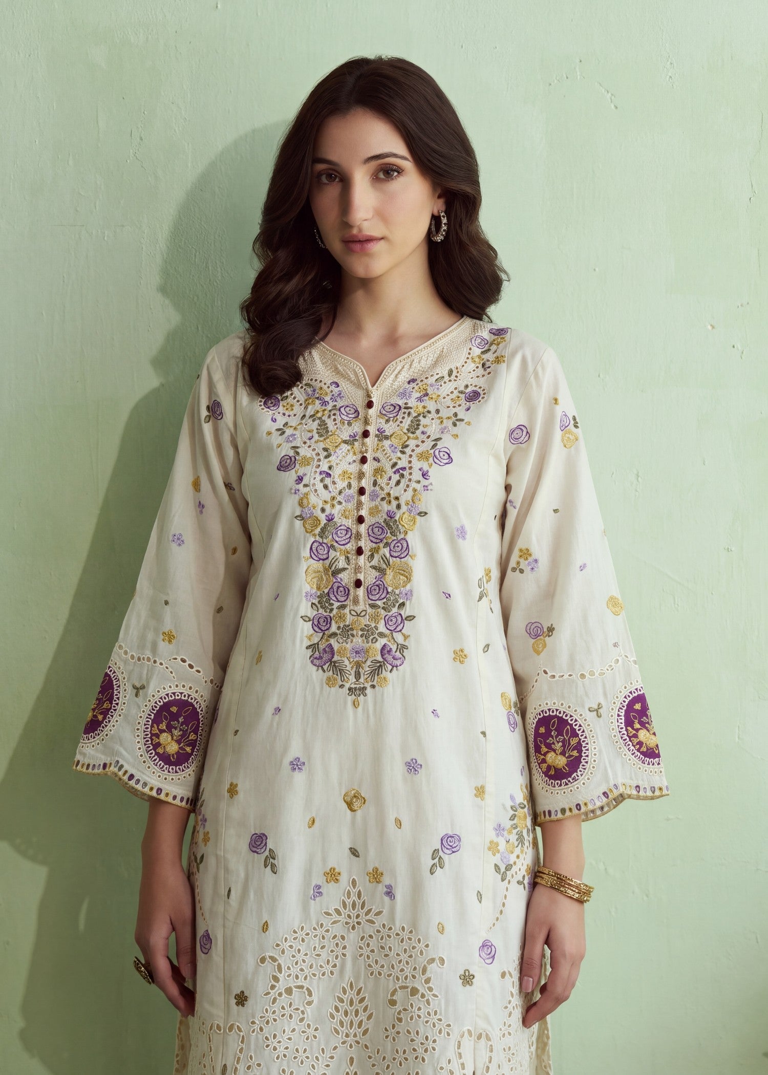 Trending Yellow Lawn Pakistani Suit Online in Dubai DXB UAE Abudhabi Meena Bazaar