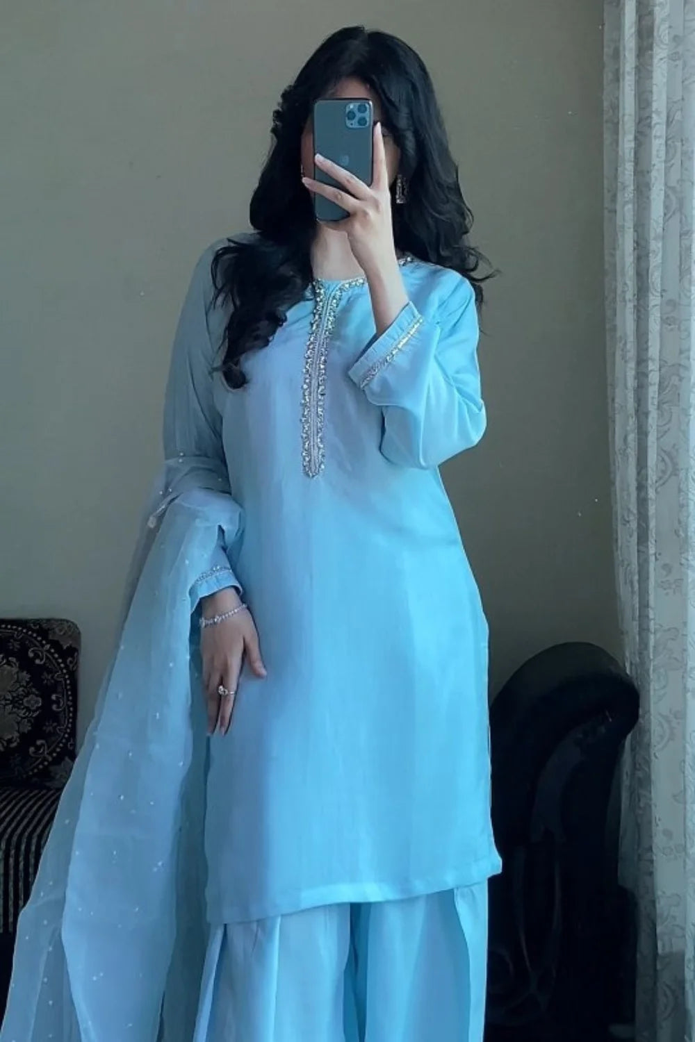 Embellished Farshi Shalwar Suit