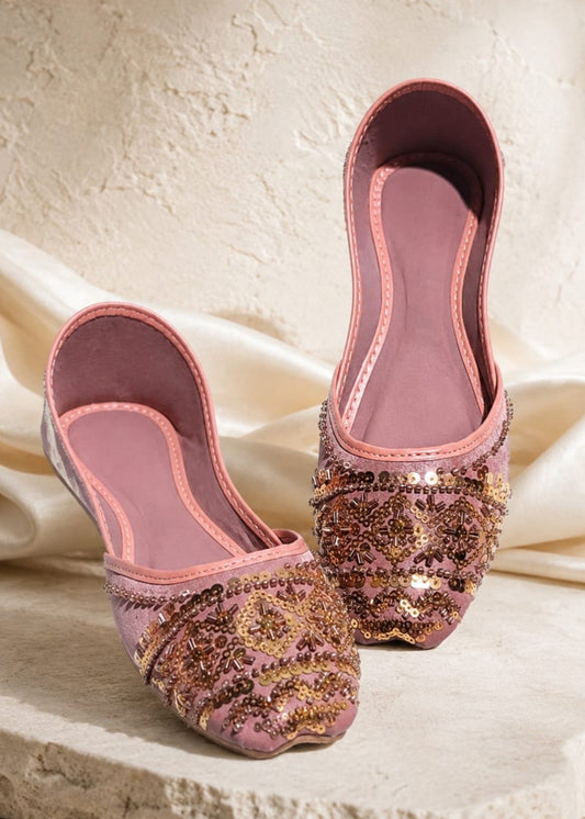 Trendy Baby Pink Rexine Khussa Online in Sri Lanka India Australia