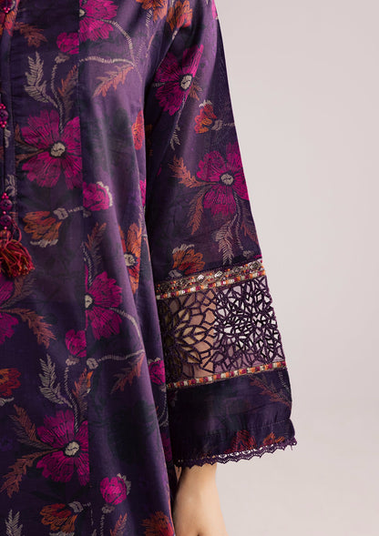 Trendy Purple Embroidered Lawn Suit Online in KSA Riyadh Saudi Arabia Oman Bahrain Qatar