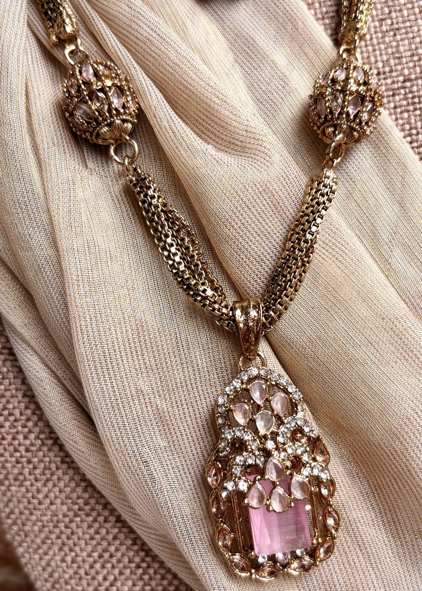 Turkish Malaa Set with Pink Stones Online in UK USA Canada