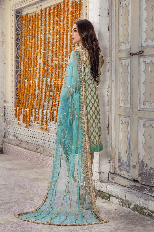Turquoise Readymade Handmade Suit Size 40