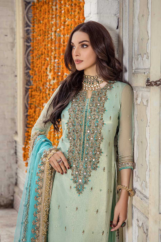 Turquoise Readymade Handmade Suit Size 40