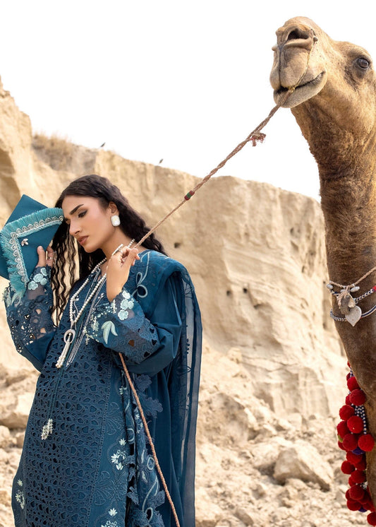 Twilight Blue Cotton Embroidered Festive Wear Online in Dubai DXB UAE Abudhabi Meena Bazaar