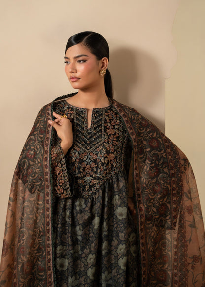 Unstitched Black Blended Khaddar Salwar Suit for Women Online in Dubai UAE Abudhabi Ajman Sharjah