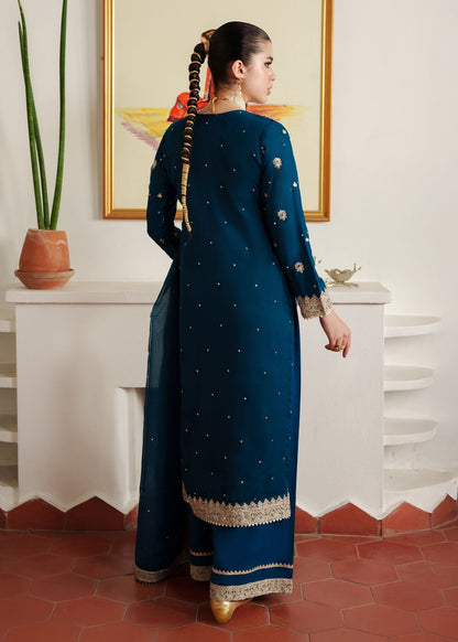 Unstitched Blue Chiffon Dress Material Online in Sri Lanka India Australia