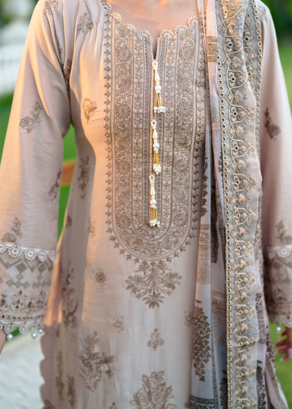 Unstitched Embroidered Lawn Suit Online in Sri Lanka India Australia