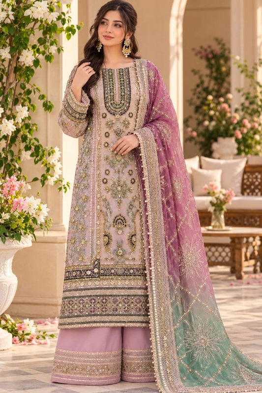 Pink Formal Organza Pakistani Suit Online in Dubai UAE Abudhabi Ajman Sharjah