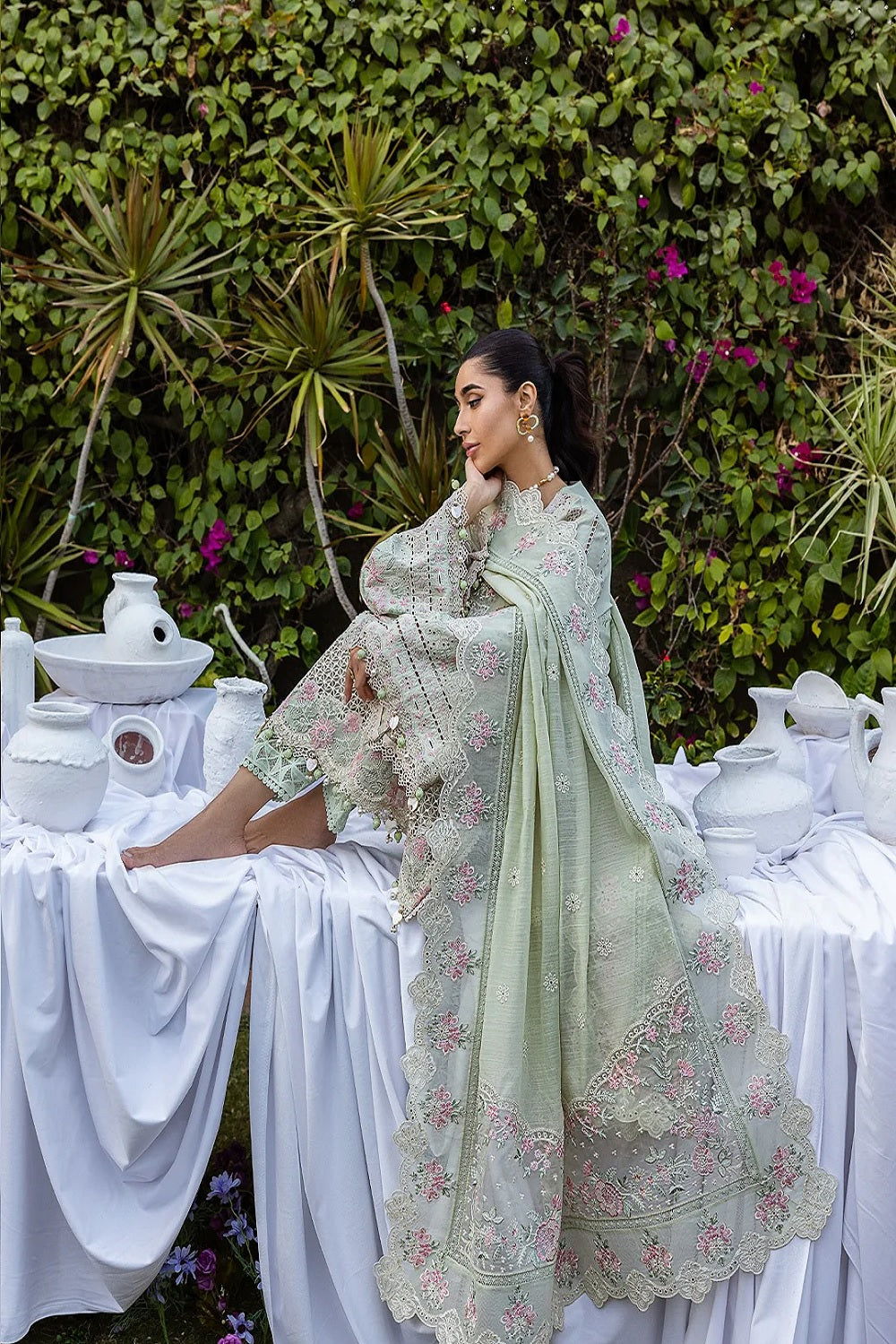 Unstitched Pakistani Designer Lawn Dress Material Online in UK USA Canada