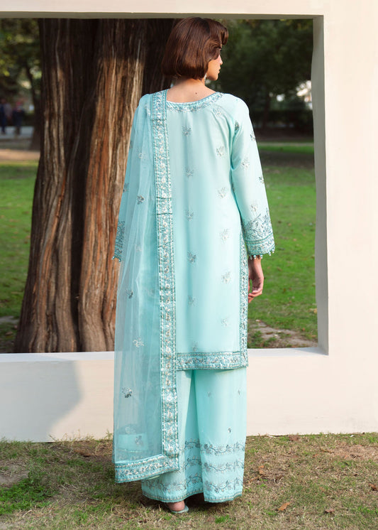 Unstitched Powder Blue Lawn Suit Online in Sri Lanka India Australia