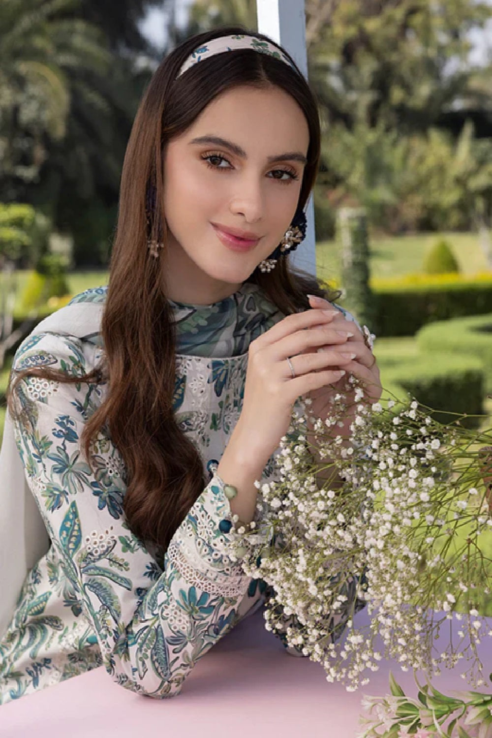 Unstitched printed Chikankari Lawn Dress Material Online in Sri Lanka India Australia
