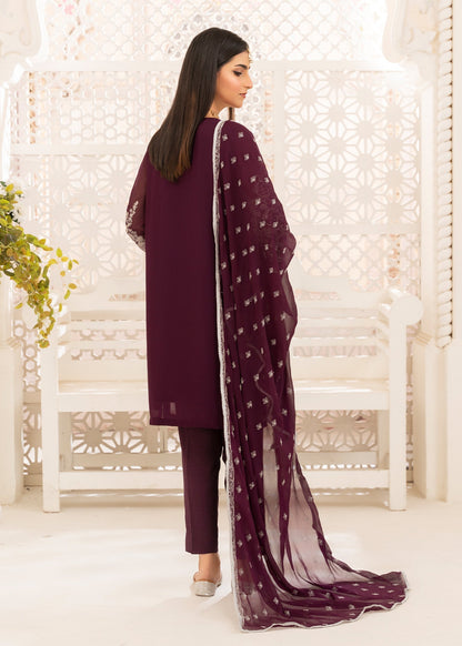 Unstitched Purple Chiffon Suit Online in Sri Lanka India Australia