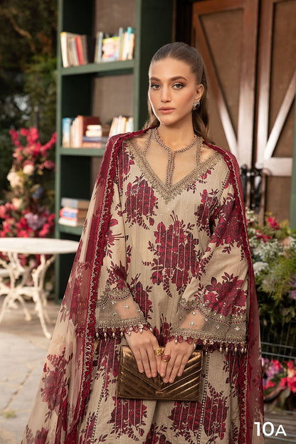 Embroidered Lawn Suit with Chiffon Dupatta