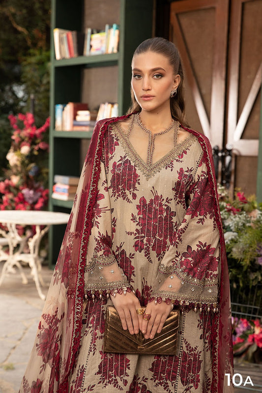 Embroidered Lawn Suit with Chiffon Dupatta