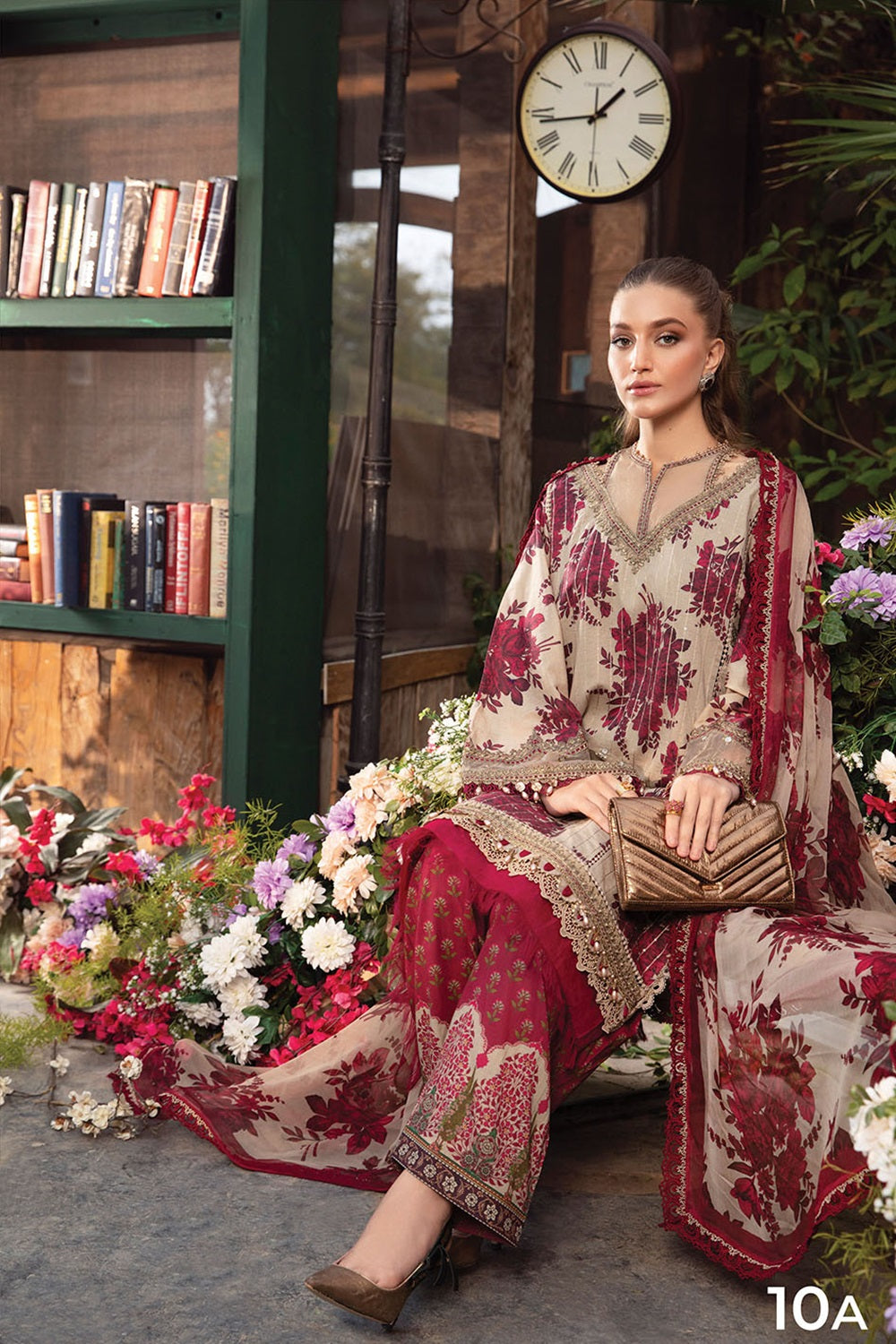 Embroidered Lawn Suit with Chiffon Dupatta