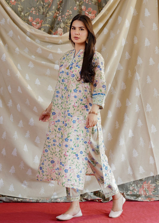 Vanilla Straight Kurta with Trouser Pakistani Suit Online in Sri Lanka India Australia