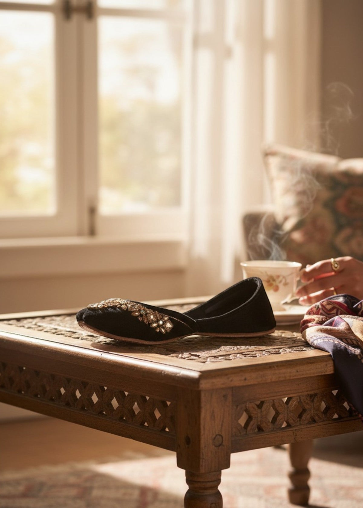 Velvet Diamond Work Khussa Online in Sri Lanka India Australia
