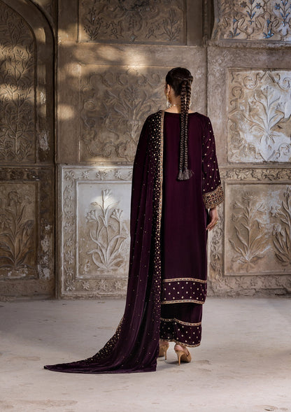 Velvet Embroidered Burgundy Designer Salwar Kameez Online in Sri Lanka India Australia