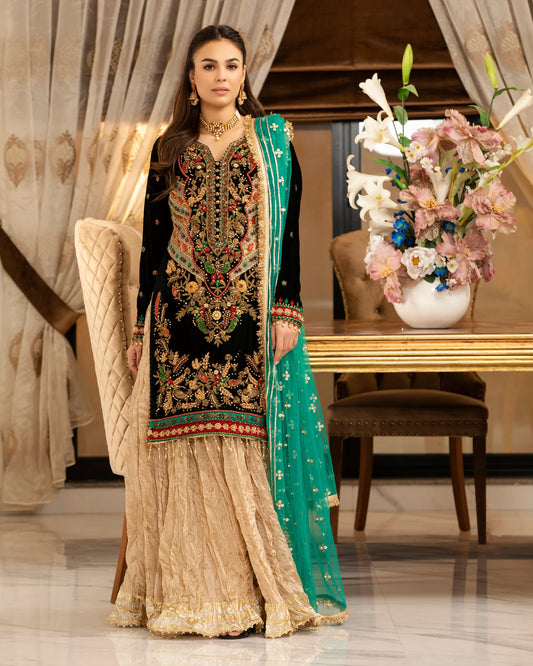Readymade Micro Velvet Sharara