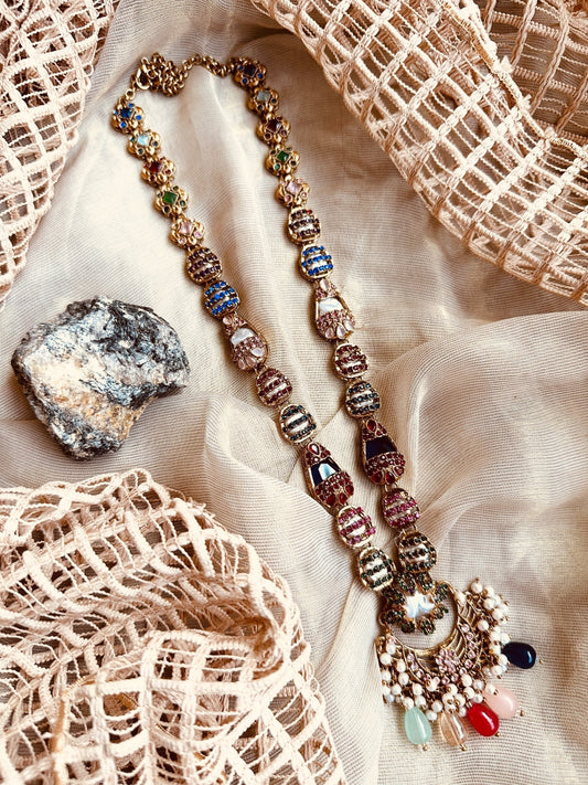 Vibrant Multi-Colour Jewellery Set for Mehndi Online in UK USA Canada