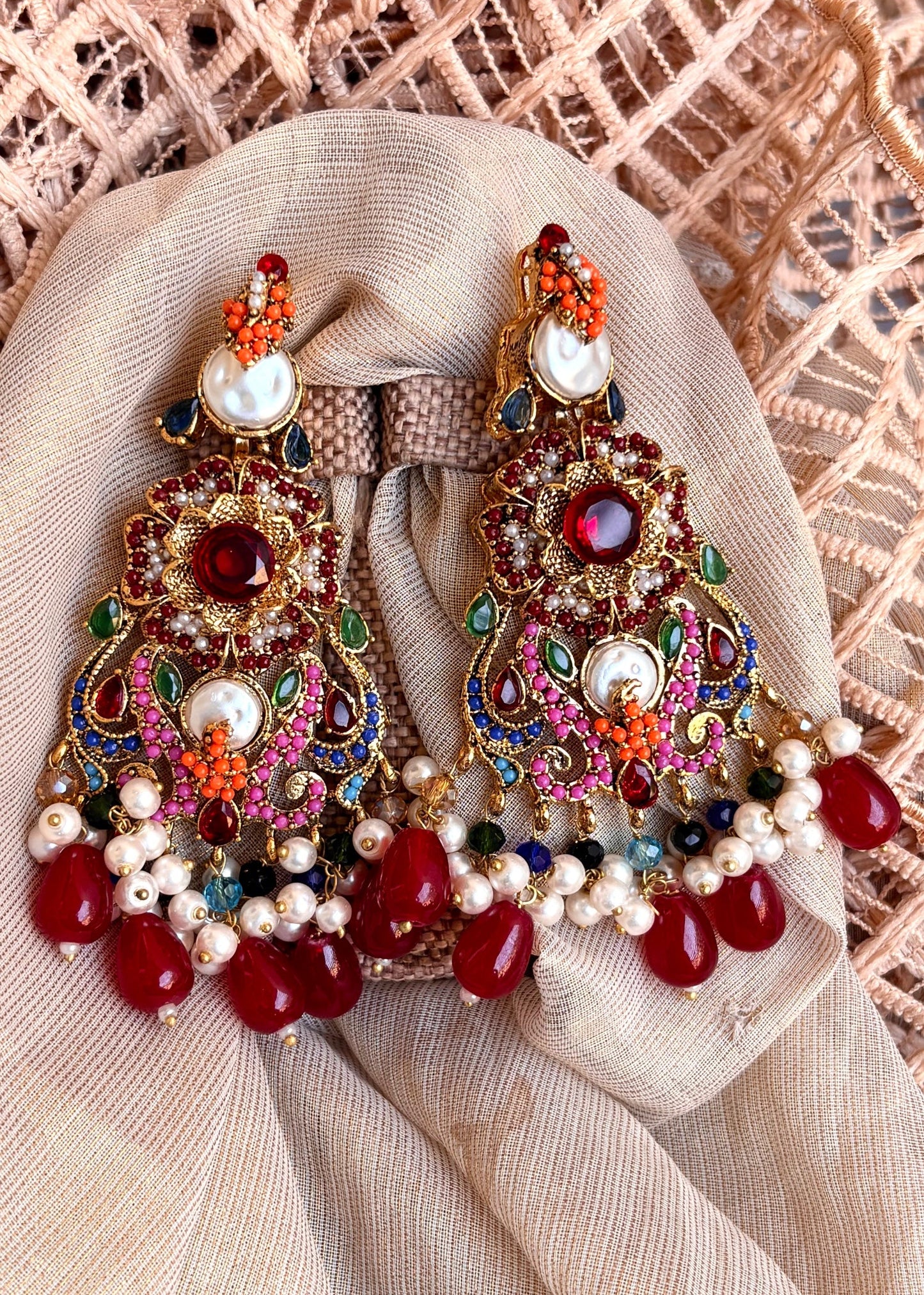 Vibrant Turkish Malaa Necklace Set Online in KSA Riyadh Saudi Arabia Oman Bahrain Qatar