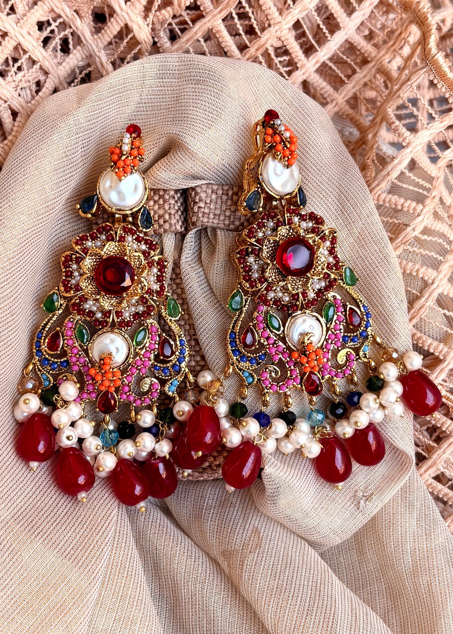 Vibrant Turkish Malaa Necklace Set Online in KSA Riyadh Saudi Arabia Oman Bahrain Qatar