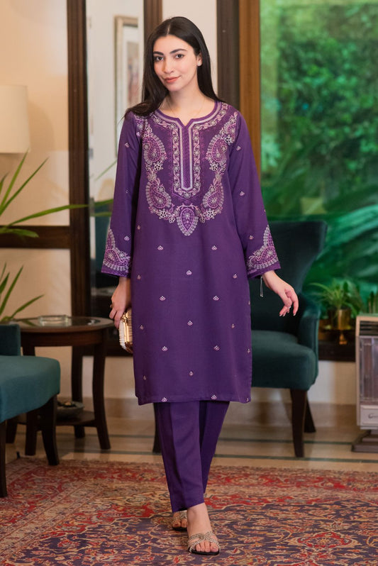 Violet Kurta with Straight Pants