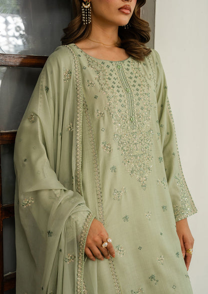 Viscose Embroidered Pistachio Green Pakistani Suit Online in Dubai UAE Abudhabi Ajman Sharjah