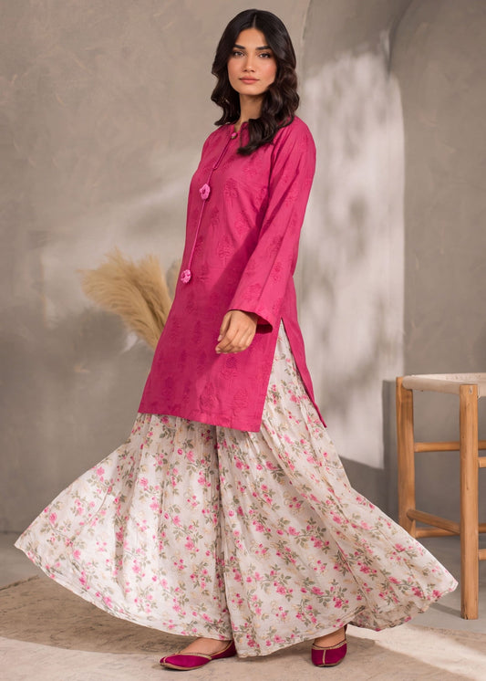 Vivid Pink Embellished Dhanak Sharara Gharara Online in Dubai DXB UAE Abudhabi Meena Bazaar