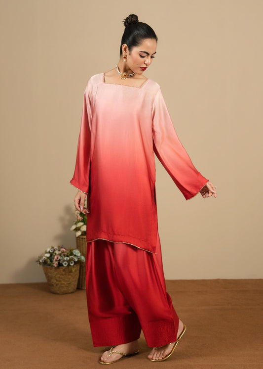 Vivid Pink Silk Embroidered Farshi Shalwar Online in Sri Lanka India Australia