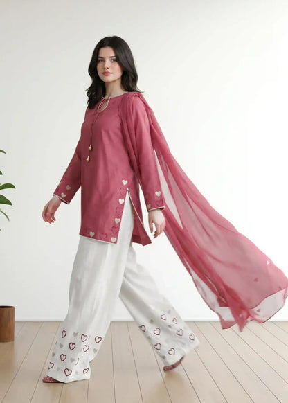 Watermelon Cotton Farshi Shalwar Kurta Set Online in Dubai UAE Abudhabi Ajman Sharjah