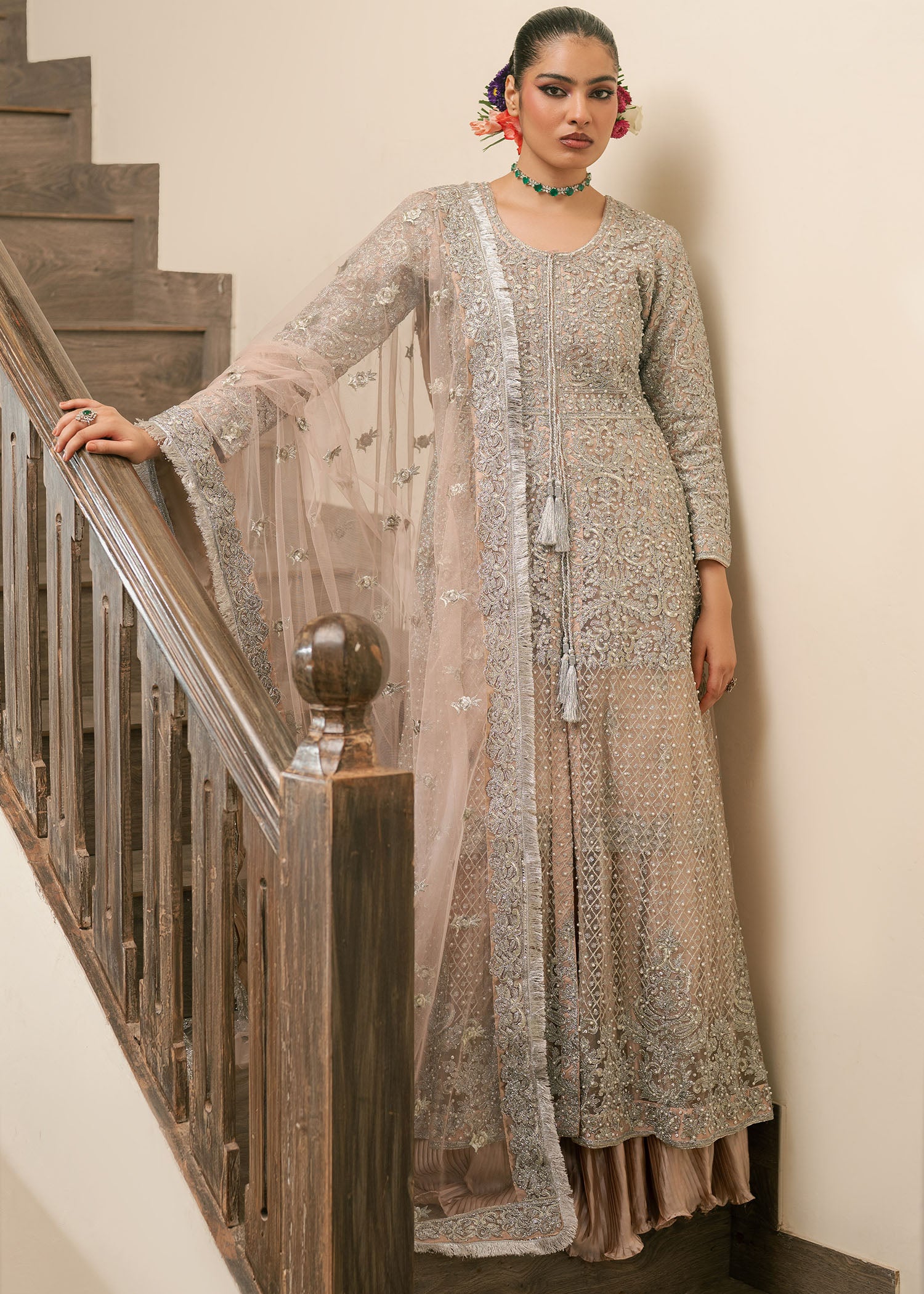 Wedding Guest Wear Embroidered Silk Gharara Online in Sri Lanka India Australia