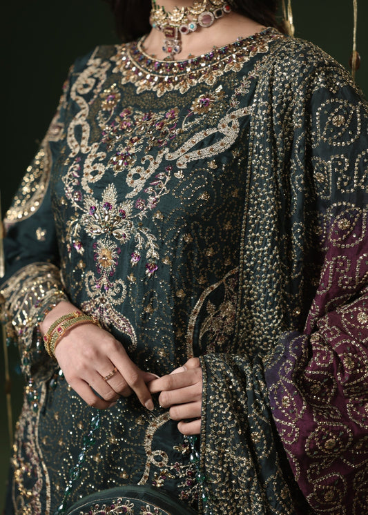 Wedding Guest Wear Green Silk Pakistani Suit Online in Sri Lanka India Australia