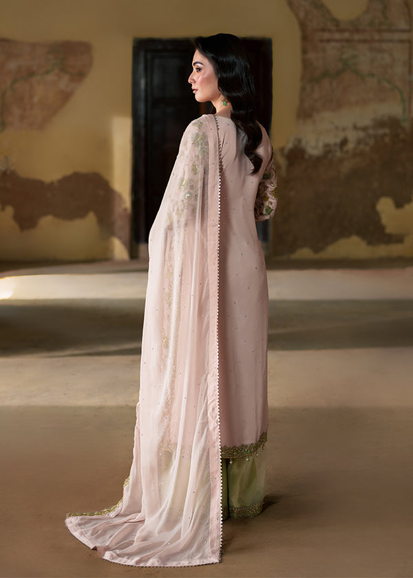 Wedding Guest Wear Hand Embroidered Charmuse Suit Online in Dubai DXB UAE Abudhabi Meena Bazaar