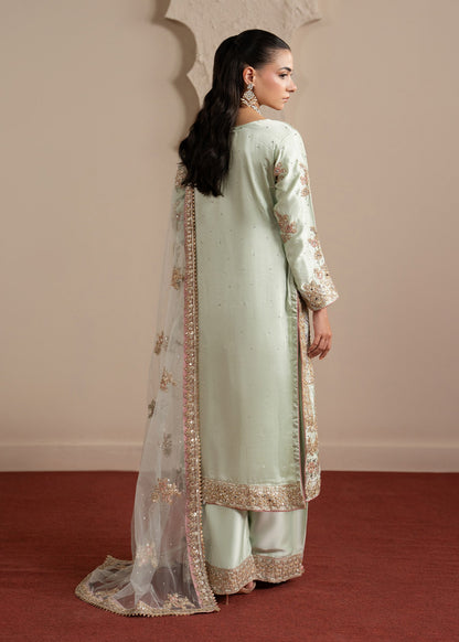 Wedding Guest Wear Mint Green Embroidered Suit Online in Dubai UAE Abudhabi Ajman Sharjah