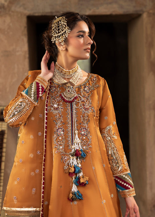 Wedding Guest Wear Mustard Silk Pishwas Online in Sri Lanka India Australia