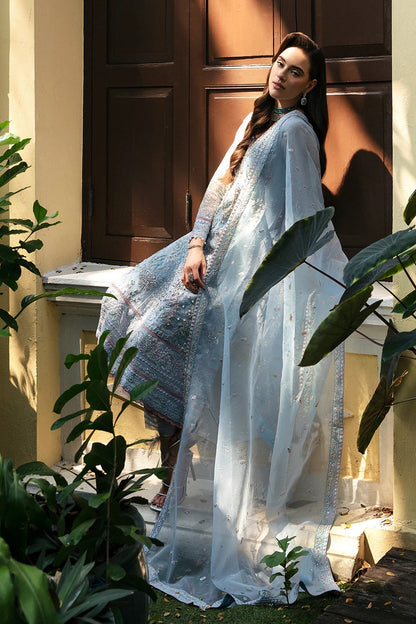 Sea Blue Handmade Chiffon Suit