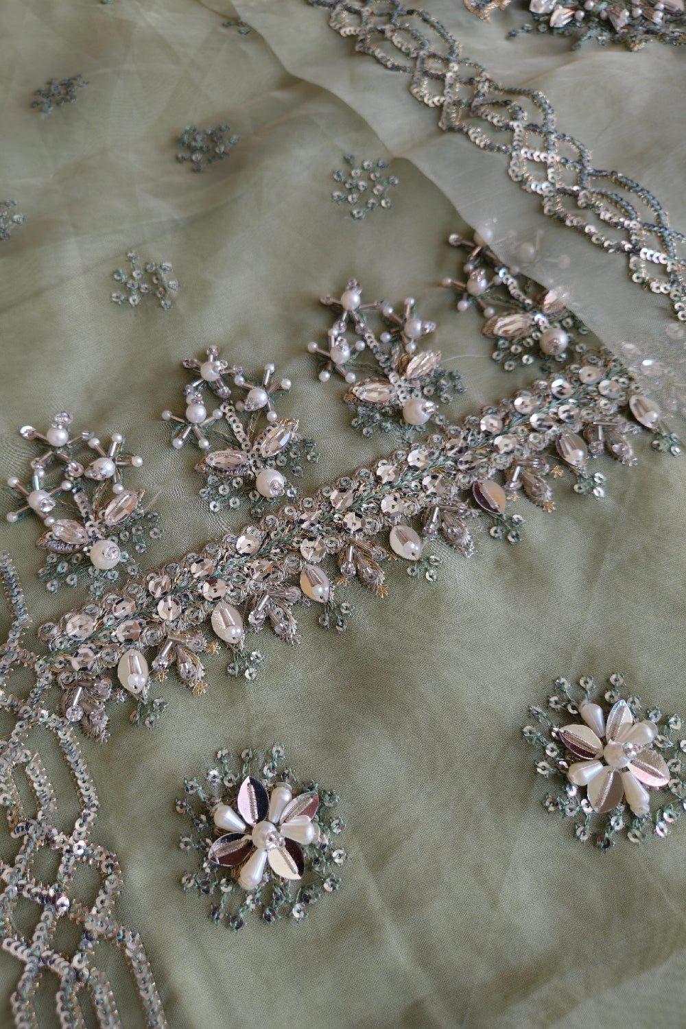 Pistachio Handmade Organza Suit