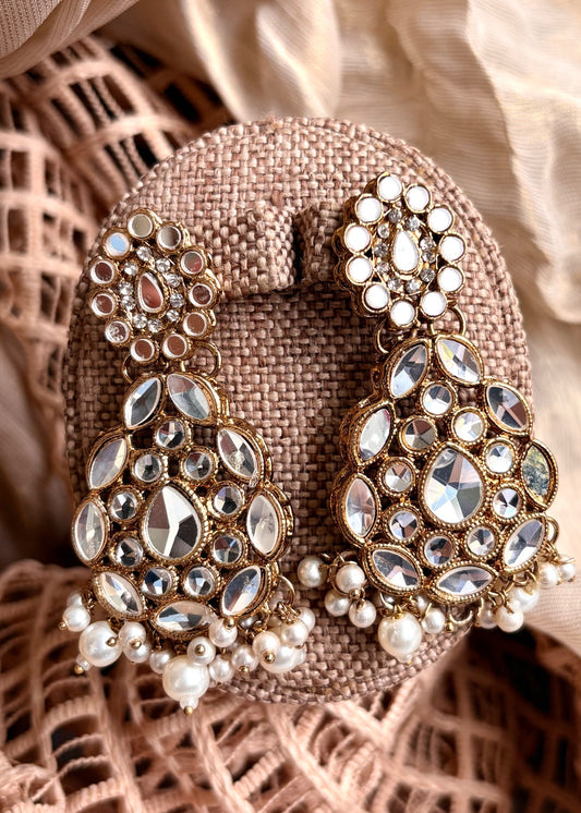 White Bridal Necklace and Earrings Set Online in UK USA Canada