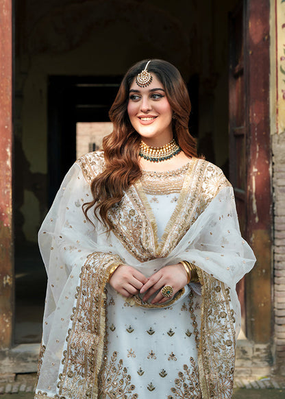 White Chiffon Embroidered Designer Salwar Kameez Online in Dubai UAE Abudhabi Ajman Sharjah