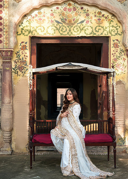 White Chiffon Embroidered Pakistani Wedding Suit Online in Sri Lanka India Australia