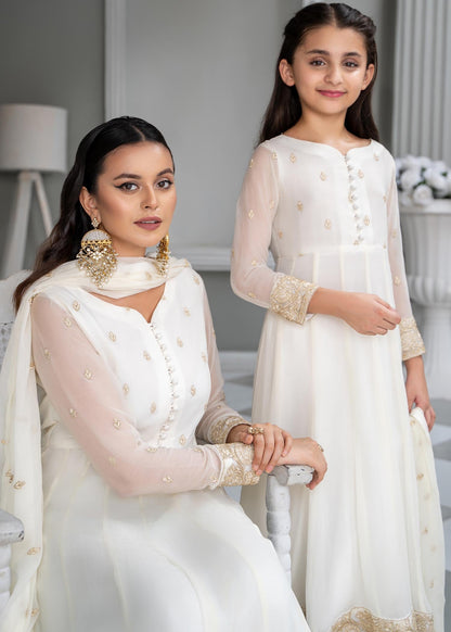 White Chiffon Festive Pishwas Salwar Suit Online in Dubai UAE Abudhabi Ajman Sharjah